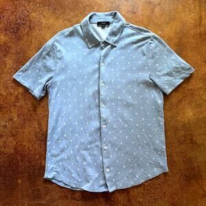 Vince Patterned Pique Button Down Shirt